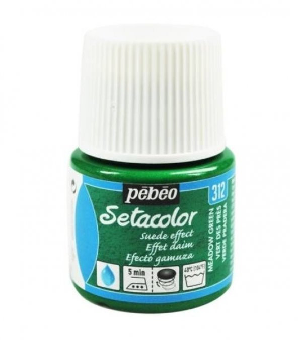 Pebeo Setacolor Suede Effect (Süet Etkisi) Kumaş Boyası 312 MEADOW GREEN