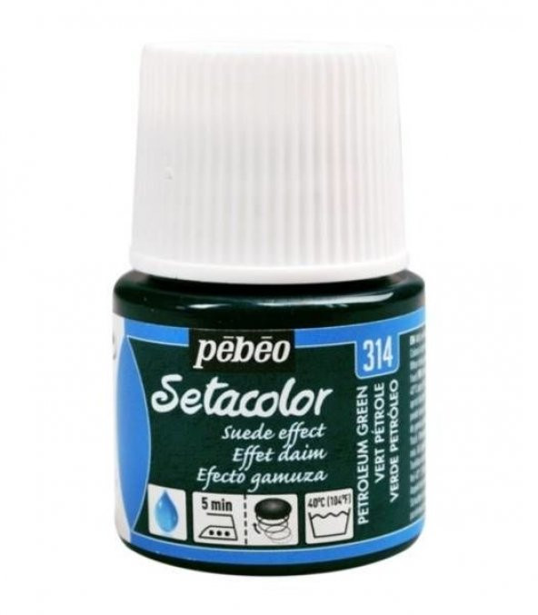 Pebeo Setacolor Suede Effect (Süet Etkisi) Kumaş Boyası 314 PETROLEUM GREEN