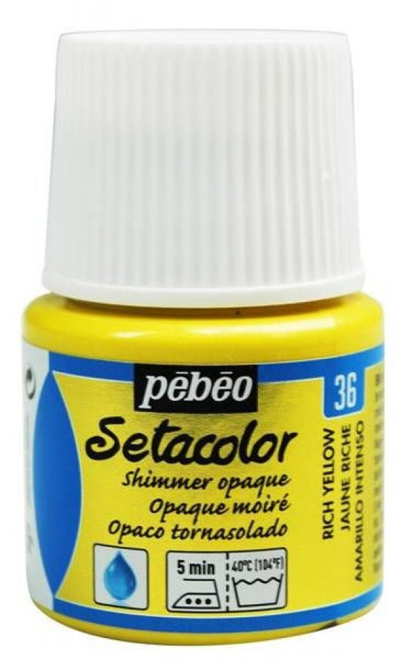 Pebeo Setacolor Shimmer (Pırıltılı) Opak Kumaş Boyası 36 RICH YELLOW