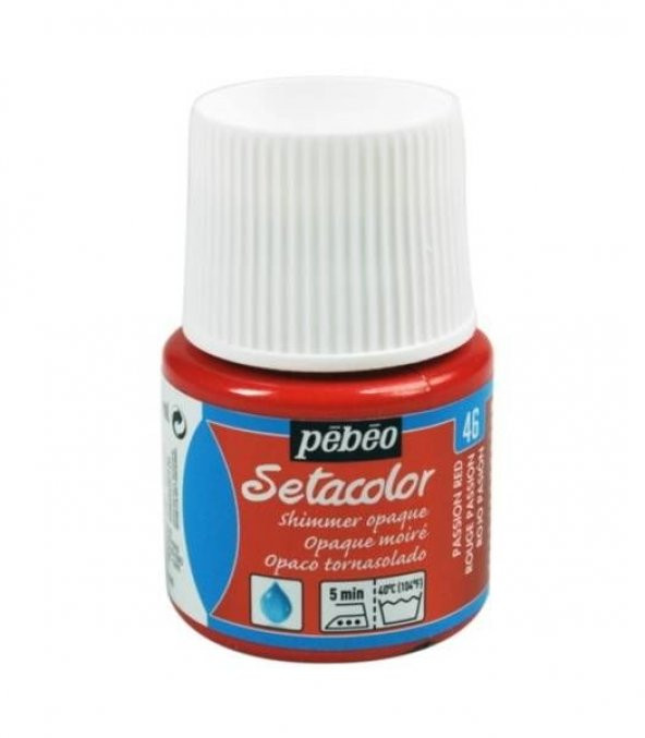 Pebeo Setacolor Shimmer (Pırıltılı) Opak Kumaş Boyası 46 PASSION RED