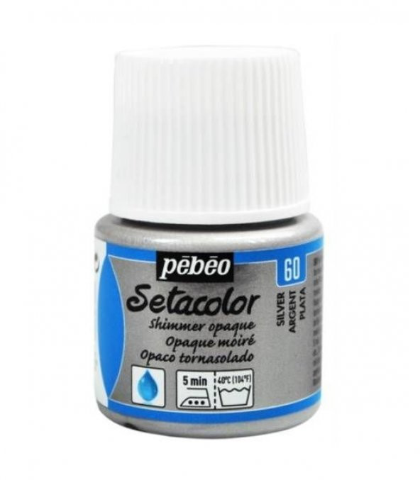 Pebeo Setacolor Shimmer (Pırıltılı) Opak Kumaş Boyası 60 SILVER ürün görseli