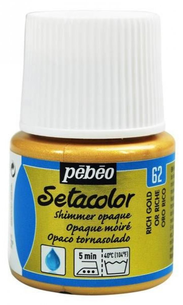 Pebeo Setacolor Shimmer (Pırıltılı) Opak Kumaş Boyası 62 RICH GOLD