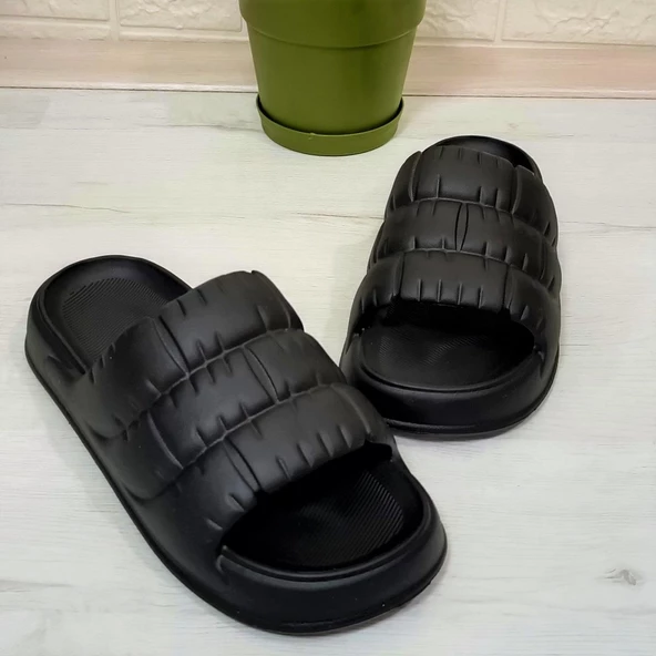 Akınalbella 406 Siyah Hafif Rahat Günlük Havuz Plaj Kadın Terliği - Resim 6