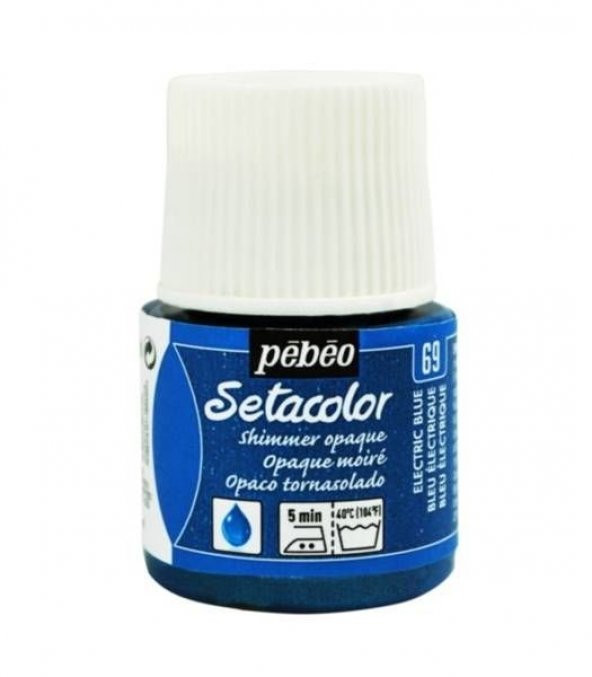 Pebeo Setacolor Shimmer (Pırıltılı) Opak Kumaş Boyası 69 ELECTRIC BLUE