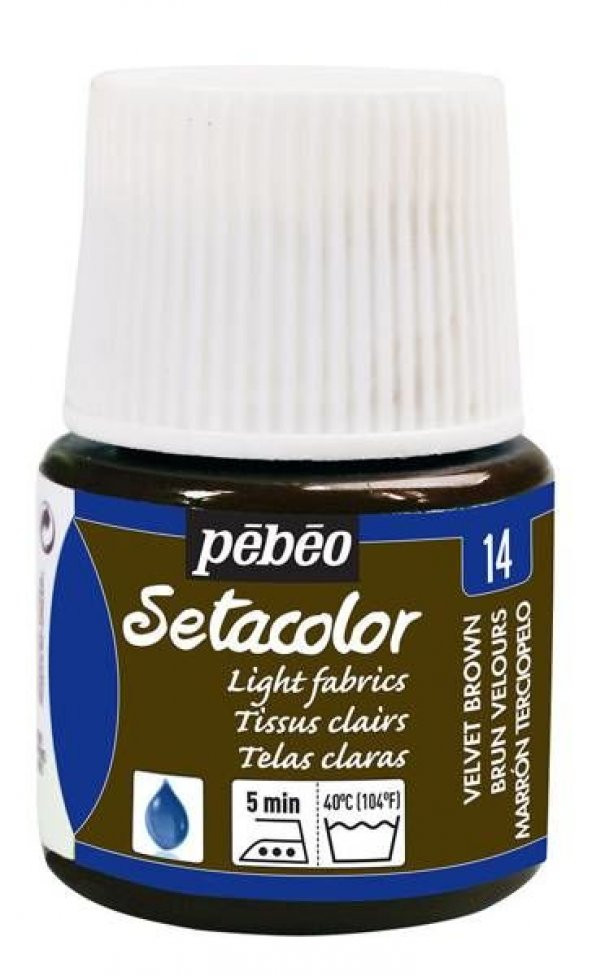 Pebeo Setacolor Light Fabric (Transparan) Kumaş Boyası 14 VELVET BROWN