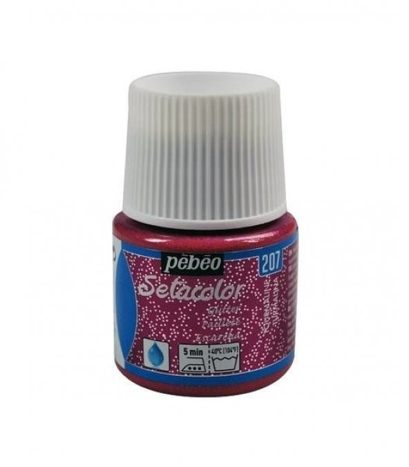 Pebeo Setacolor Glitter (Simli)  Kumaş Boyası 207 TOURMALINE - 1