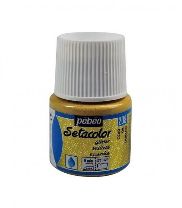 Pebeo Setacolor Glitter (Simli)  Kumaş Boyası 208 GOLD