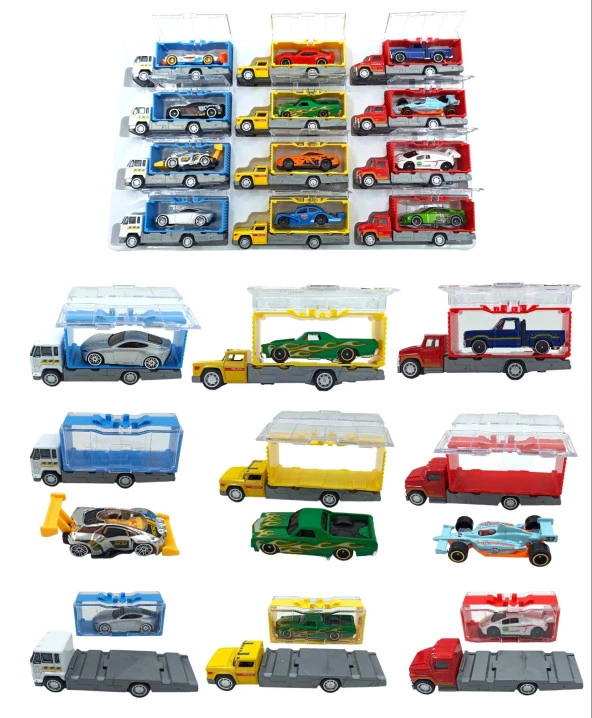 Eğlenceyi Taşımanın Yeni Yolu: 13cm Boyunda Metal Araç Taşıyıcılı Tır