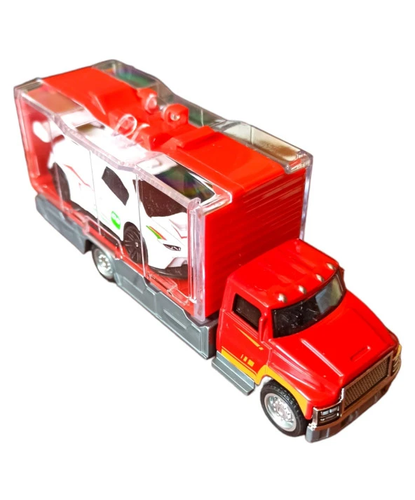 Eğlenceyi Taşımanın Yeni Yolu: 13cm Boyunda Metal Araç Taşıyıcılı Tır - 3