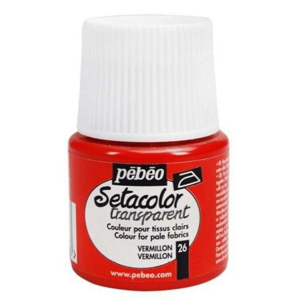 Pebeo Setacolor Light Fabric (Transparan) Kumaş Boyası 26 VERMILION