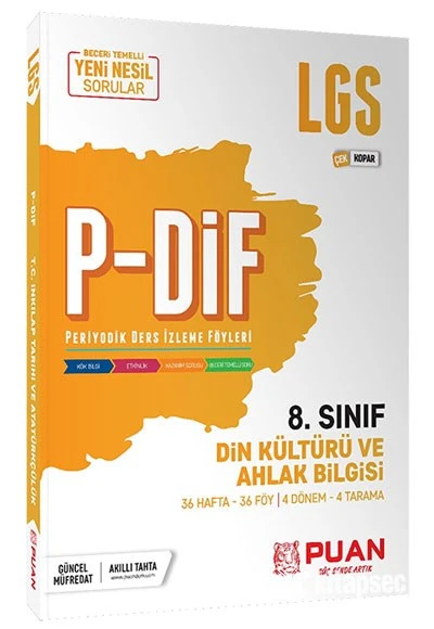 8. Sınıf LGS Din Kültürü ve Ahlak Bilgisi PDİF Konu Anlatım Föyleri Puan Yayınları