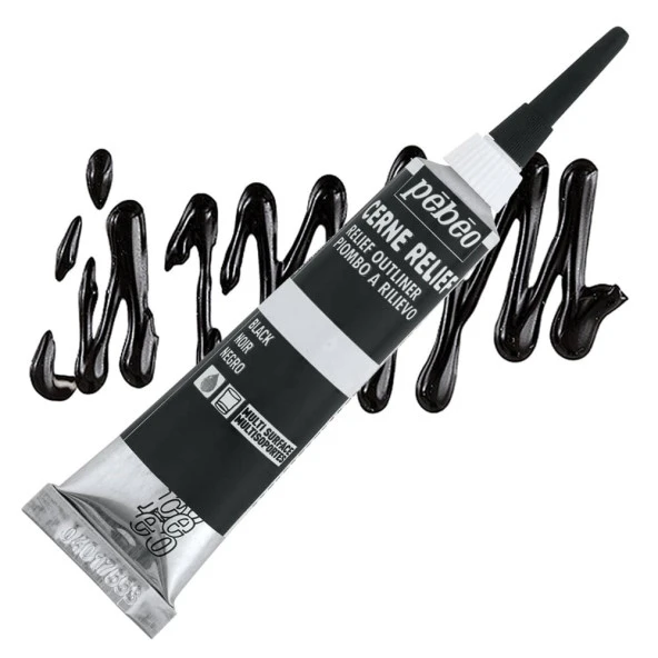 Pebeo Cerne Relief Cam Kontürü 20 ml Siyah