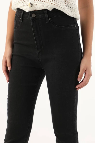 Kadın Antrasit Skinny Jean Pantolon - Resim 6