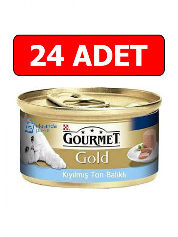 Purina gourmet gold kıyılmış ton balıklı kedi konservesi 85 gr 24 adet kedi yaş maması ürün görseli 1