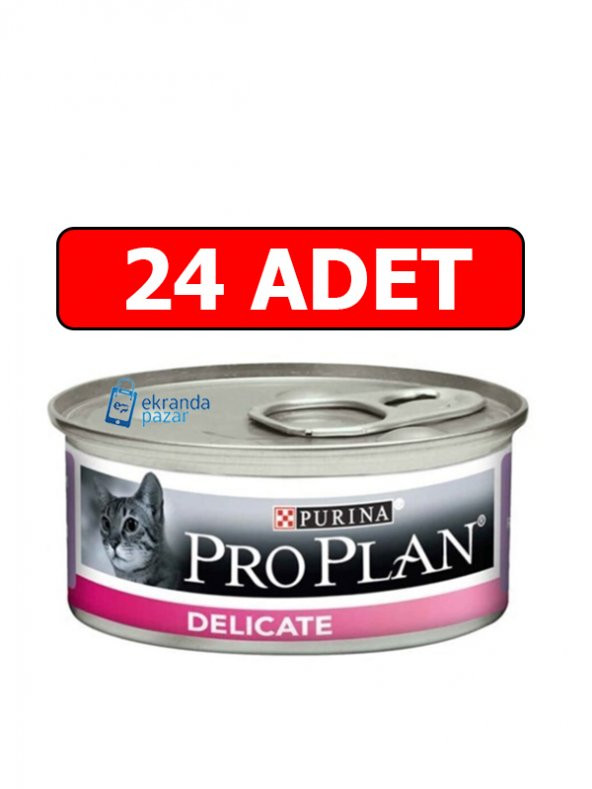 Proplan delıcate hindi etli kedi konservesi 24 adet 85 gr hassas kedi yaş maması