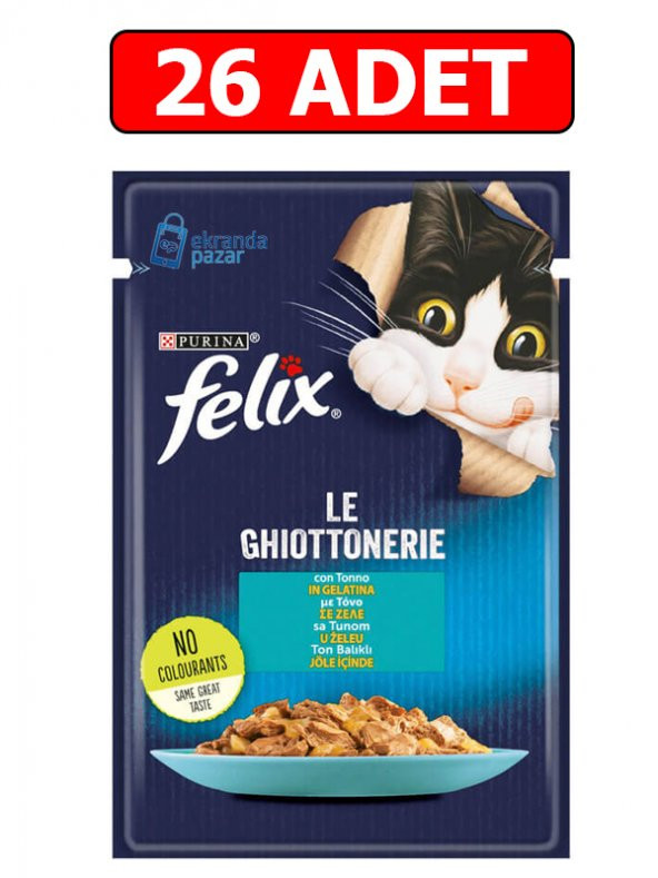 Purina felix ton balıklı yaş kedi maması 85gr 26 adet pouch kedi konserve kedi ıslak maması ürün görseli 1