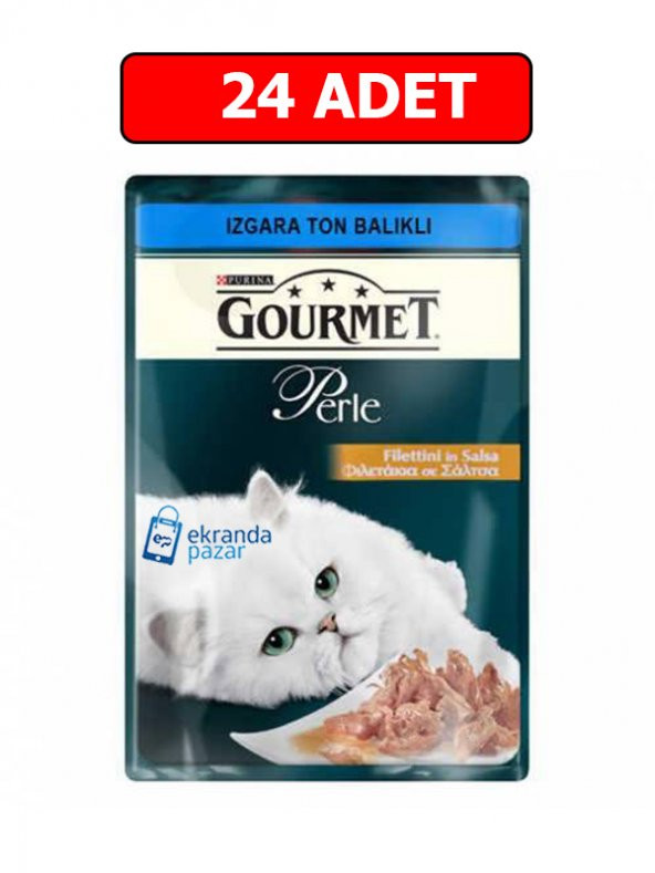 Purina gourmet perle ızgara ton balıklı yaş kedi maması 85 gr x 24 adet pouch