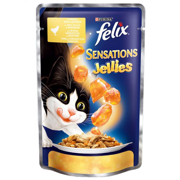 Purina felix tavuklu havuçlu yaş kedi maması 85gr 26 adet pouch kedi konserve kedi ıslak maması - 3