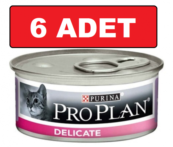 Proplan delicate hindi etli kedi konservesi 6 adet 85 gr hassas kedi yaş maması ürün görseli 1