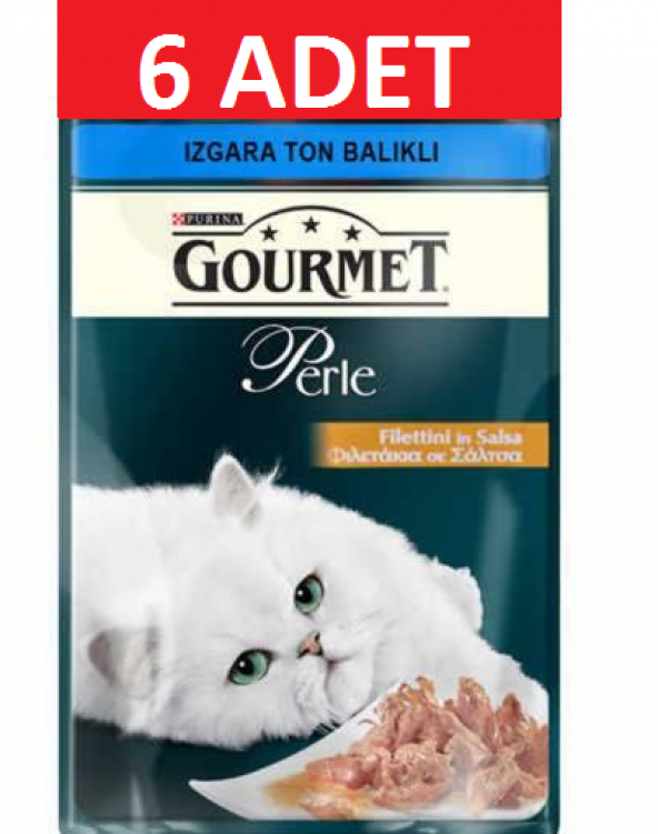 Purina gourmet perle ızgara ton balıklı yaş kedi maması 85 gr x 6 adet pouch ürün görseli 1