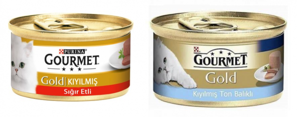 Purina gourmet kıyılmış ikili paket 6 adet sığır kıyılmış 6 adet ton kıyılmış 85 gr kedi yaş mama - 2