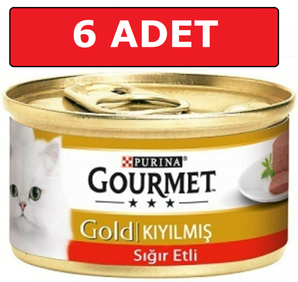 Purina gourmet gold kıyılmış sığır etli kedi konservesi 85 gr 6 adet yaş mama ürün görseli 1