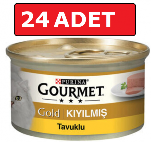 Purina gourmet gold kıyılmış tavuk etli kedi konservesi 85 gr 24 Adet yaş mama