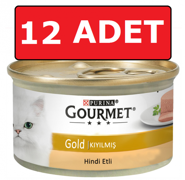 Purina gourmet gold kıyılmış hindi etli kedi konservesi 85 gr 12 Adet yaş mama ürün görseli 1