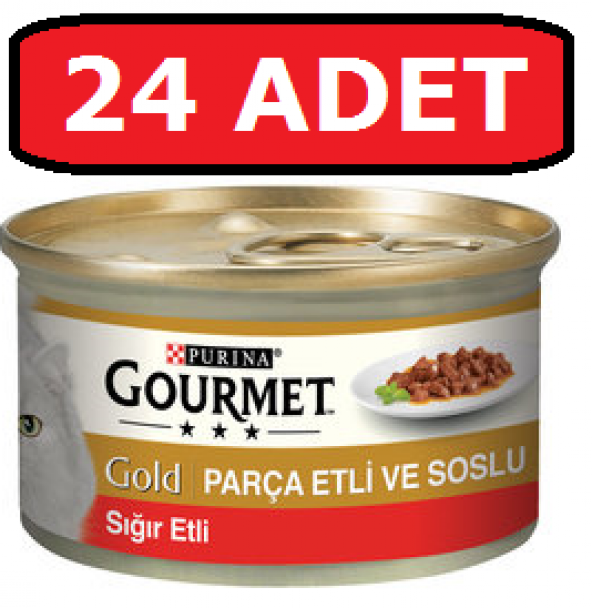 Purina gourmet gold parça etli sığır kedi konservesi 24 adet 85 gr yaş mama