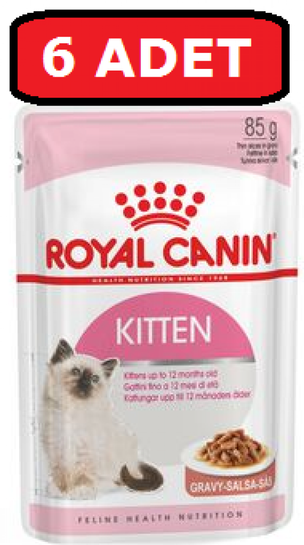 Royal canın yavru kedi yaş mama 6 adet x 85 gr kitten gravy soslu ürün görseli 1