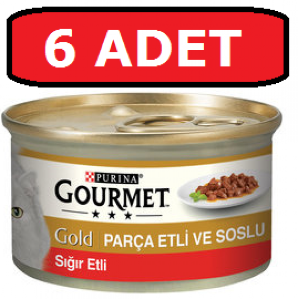 Purina gourmet gold parça etli sığır kedi konservesi 6 adet 85 gr yaş mama