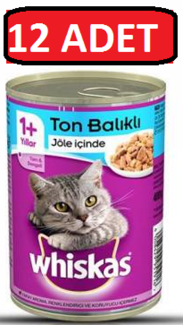 Whiskas Ton Balıklı Konserve Yaş Kedi Maması 12 Adet x 400 Gr ürün görseli 1