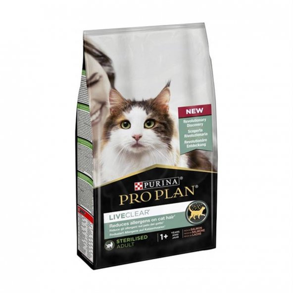 Proplan liveclear sterilised kedi 1,4kg somonlu kısır kedi maması alerjen azaltan kedi maması