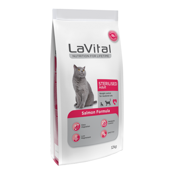 Lavital sterilised somonlu 12 kg kısır kedi maması salmon sterilised cat food