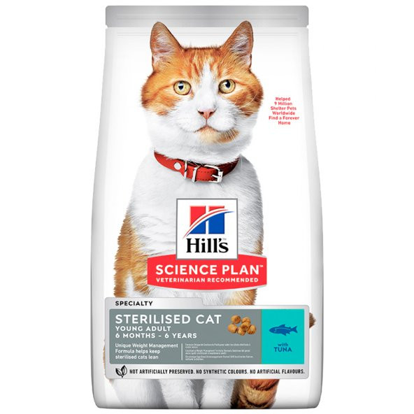 Hills sterilised tuna kısır kedi maması 3 kg tunalı(ton)balıklı kısırlaştırılmış kedi maması - 1
