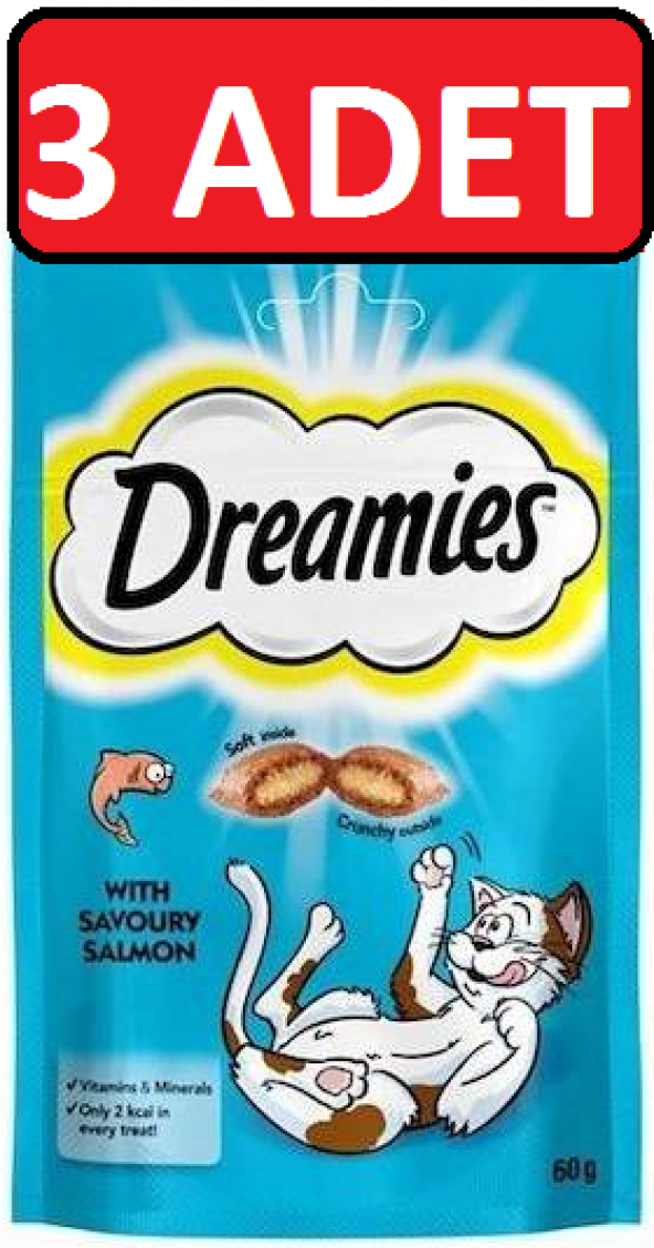 Dreamies Somonlu Kedi Ödül Maması 3 Adet x 60 Gr