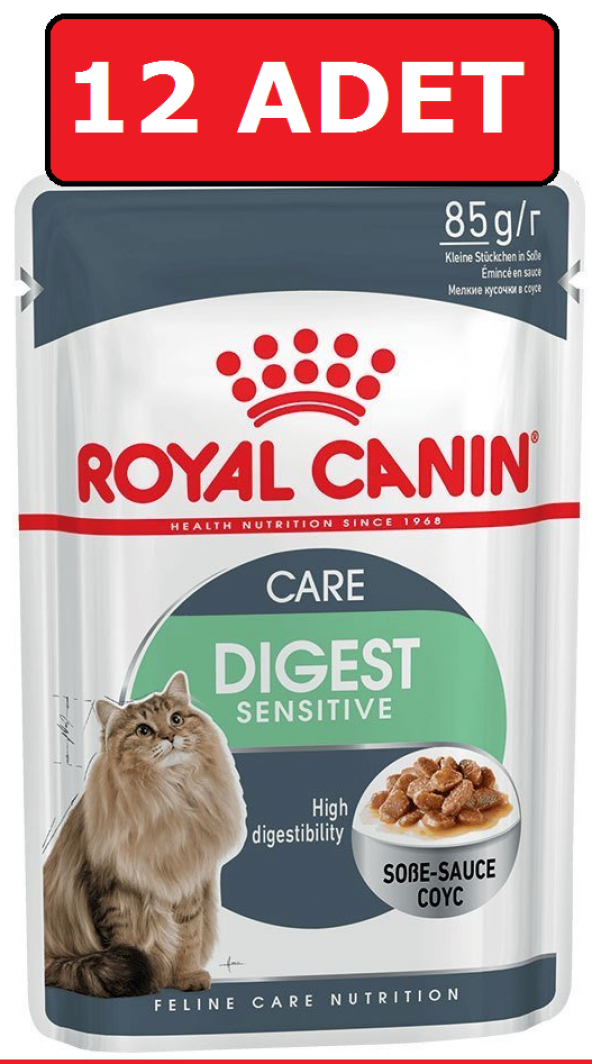 Royal canin digest sensitive gravy adult 85 gr x 12 adet yaş kedi maması pouch - Resim 2