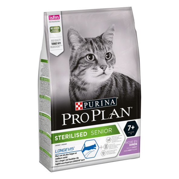 Proplan sterilised senior 3kg hindili kısır kedi maması 7+ ileri yaş yaşlı kısır kediler için