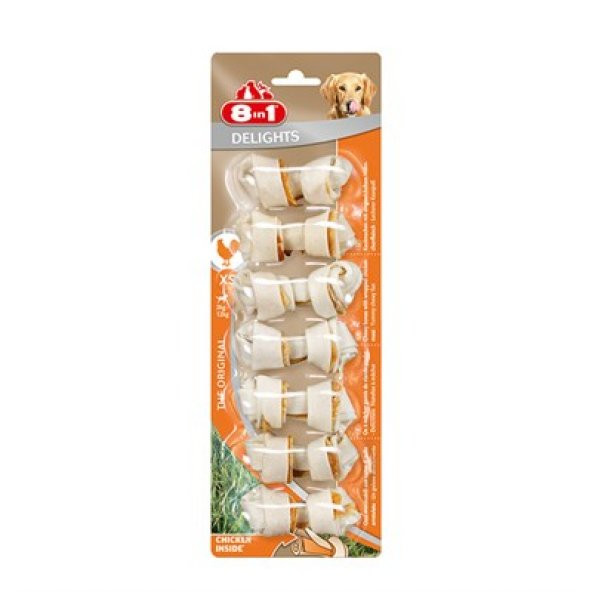 8in1 kemik delights bones xs köpek ağız bakım burgu kemiği 7 li paket 84 gr ürün görseli 1