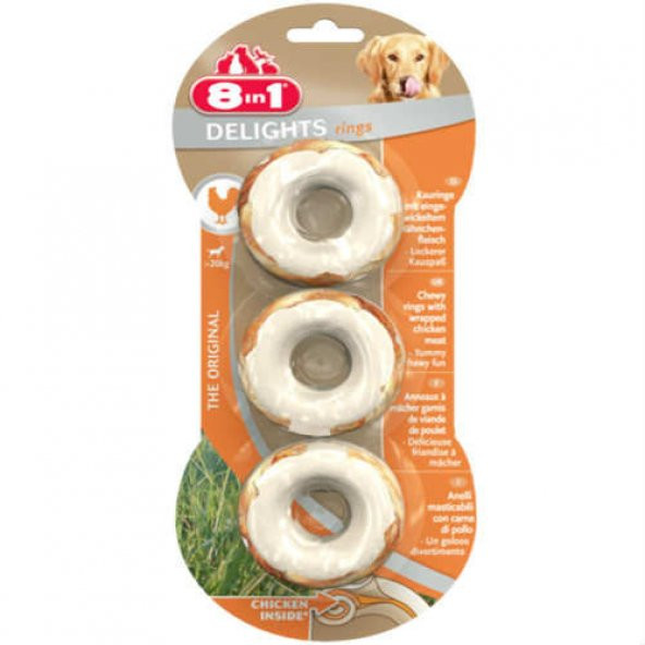 8in1 kemik Delight Ring Tavuklu Ödül Kemiği S 119 Gr köpek ödül kemik