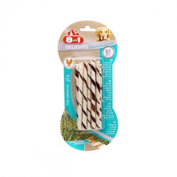 8in1 delights pro dental twisted sticks tavuklu burgu çubuğu 2 adet 10lu 55gr - 2