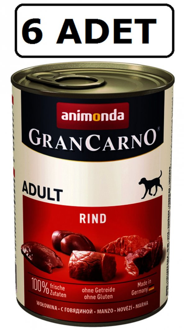 Animonda grancarno sığır etli köpek konservesi 6 adet x 400 gr yaş mama rınd