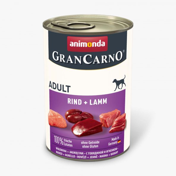 Animonda GranCarno Sığır ve Kuzu Etli Köpek Konservesi 12 adet x 400 Gr - Resim 3