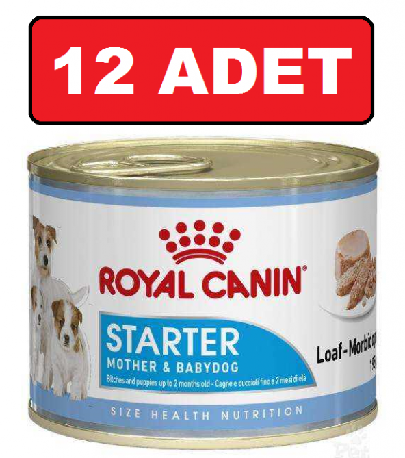 Royal canin starter yavru gebe emziren köpek konservesi 12 adet x 195 gr mother baby dog