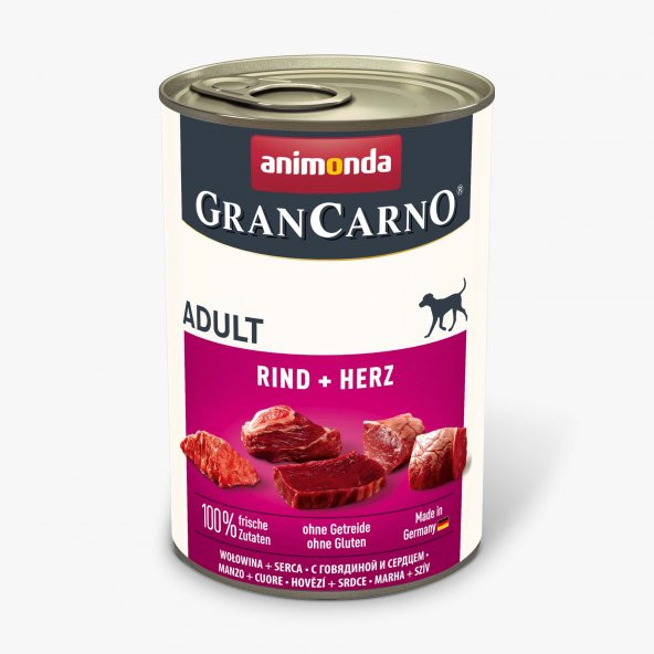 Animonda grancarno tahılsız sığır etli yürekli köpek konservesi 400gr 6adet köpek yaş mama rind herz - 2