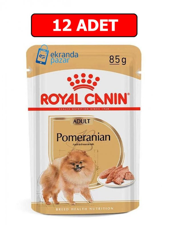 Royal canın pomeranian yaş köpek maması 12 adet x 85 gr pomeranian adult pouch - 2