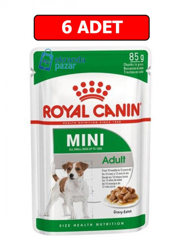 Royal canin mini adult  85gr konserve soslu köpek yaş mama 6 adet pouch - 2