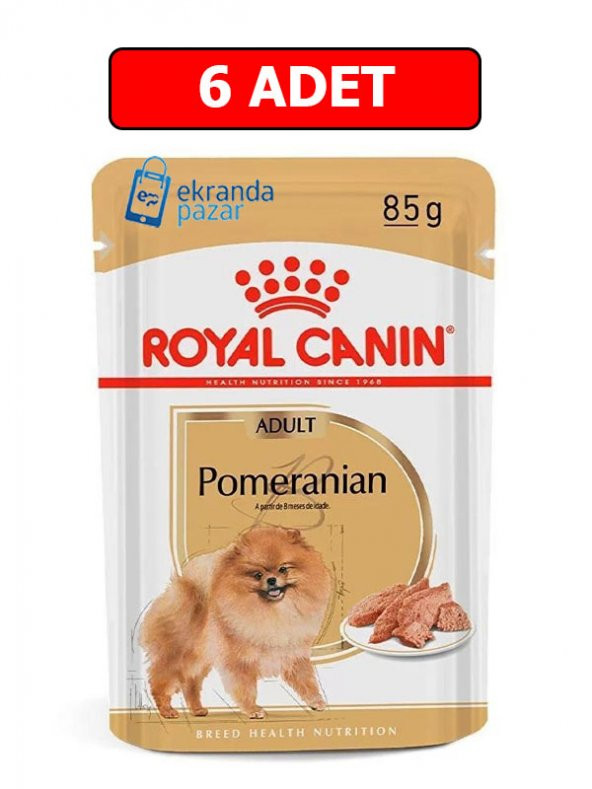 Royal canın pomeranian yaş köpek maması 6 adet x 85 gr pomeranian adult pouch - Resim 2