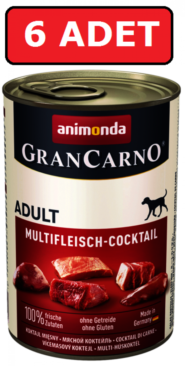 Animonda GranCarno karışık etli köpek konservesi 400gr 6adet yaş mama ürün görseli 1