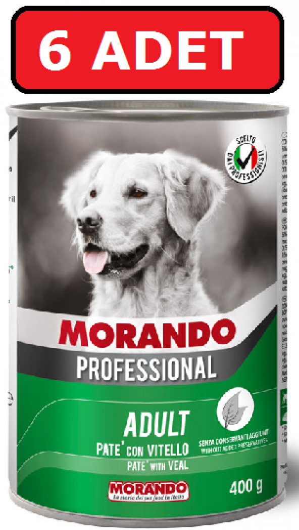 Morando etli pate püre köpek konserve 6 adet x 400 gr yaş mama